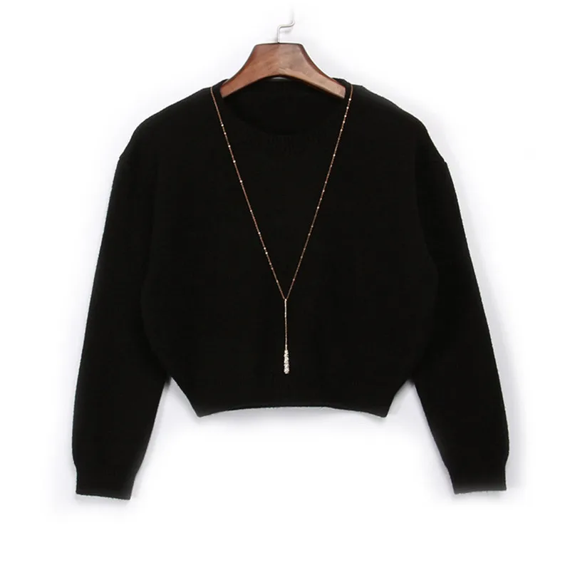 Женский свитер с круглым вырезом YY495 розовый и винно-розовый свободный 2017 |