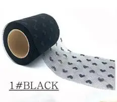 7,5 см тюль ролл лента для сердца DIY ткань органза Платье-пачка душа ребенка DIY волосы луки ручной работы Вечерние поставки 10 метров/крен 3" - Цвет: 1 black