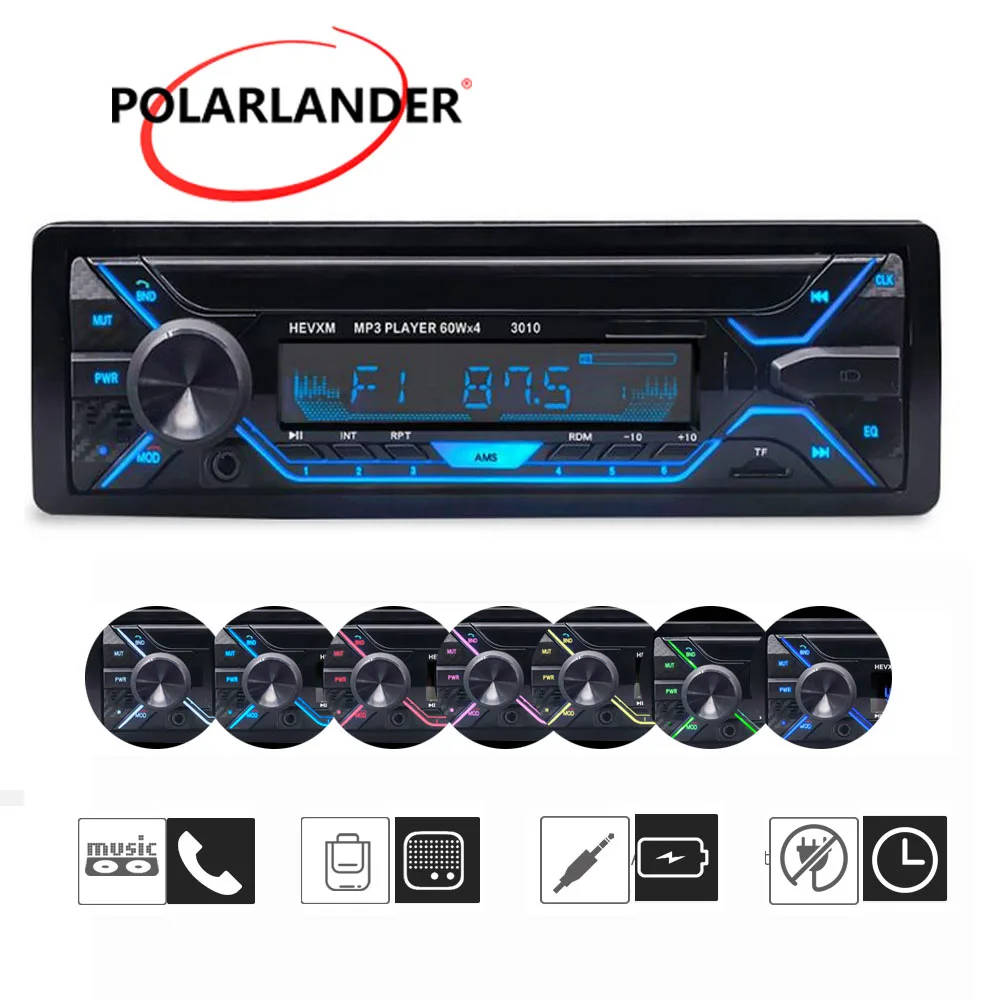 Новый автомобильный стерео аудио микрофон Aux MP3 плеер один Din Bluetooth In dash FM