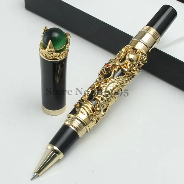 Jinhao элегантная Высококачественная шариковая ручка с драконом золотым белым