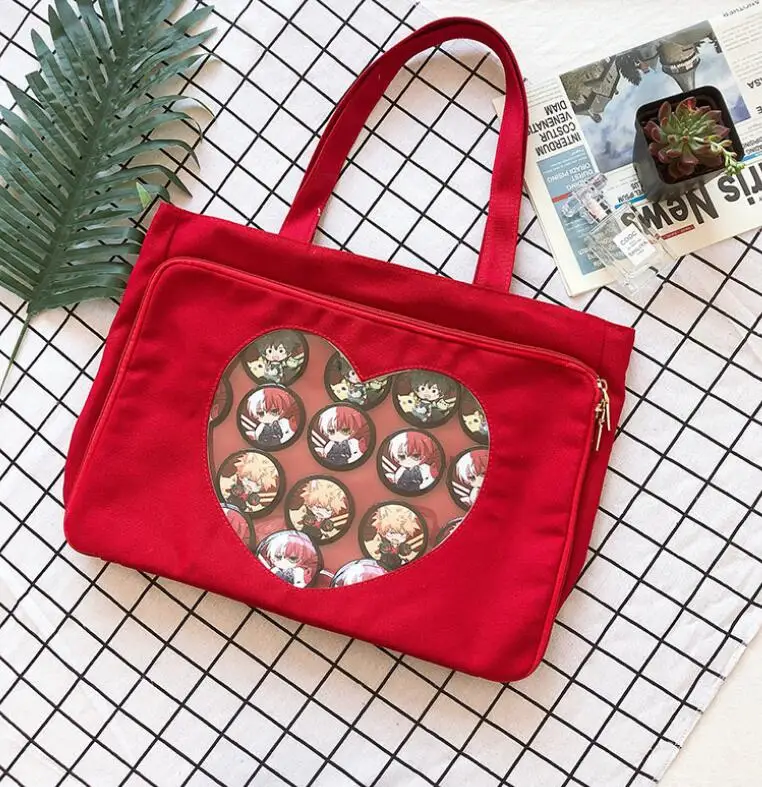 Красный Бренд Wego Ita сумка Kawaii прозрачное окно Лолита Холщовая Сумка сумка на плечо карамельный цвет прекрасный Itabag - Цвет: Красный