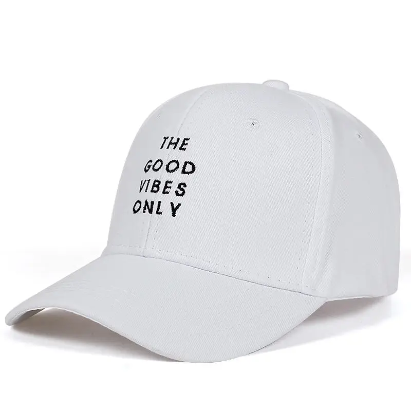 Белый GOOD VIBES ONLY папа шапка для мужчин и женщин хлопковая бейсбольная кепка Bone Кепка для гольфа с застежкой сзади, шапки, головные уборы, Bone Гаррос - Цвет: Белый
