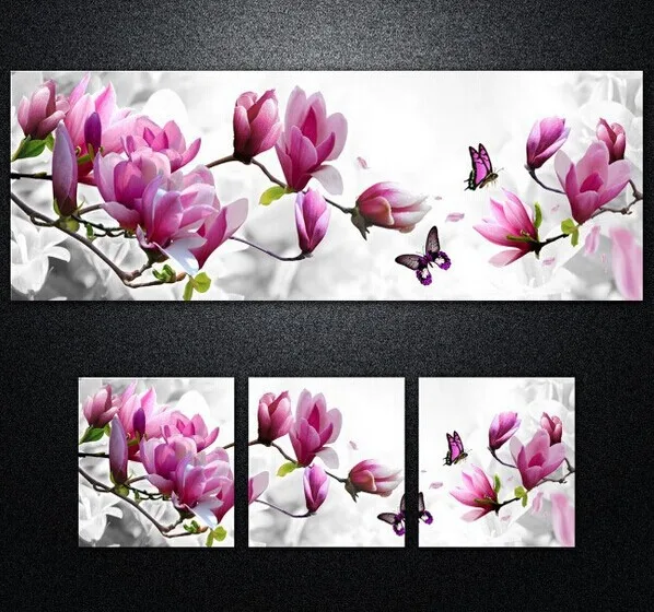 Высокоточный домашний декор набор из 3 холщовых лент с цветочным принтом розовый