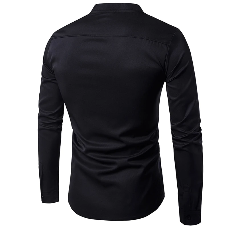 Unpadupe Новые Марка 2018 Мужчины Рубашка Белого Цвета с длинным Рукавом Slim Fit Camisa Masculina