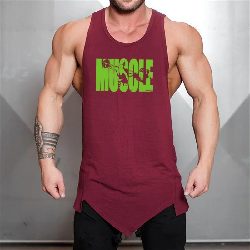 Майка Muscleguys Мужская Спортивная Однотонная рубашка без рукавов одежда для