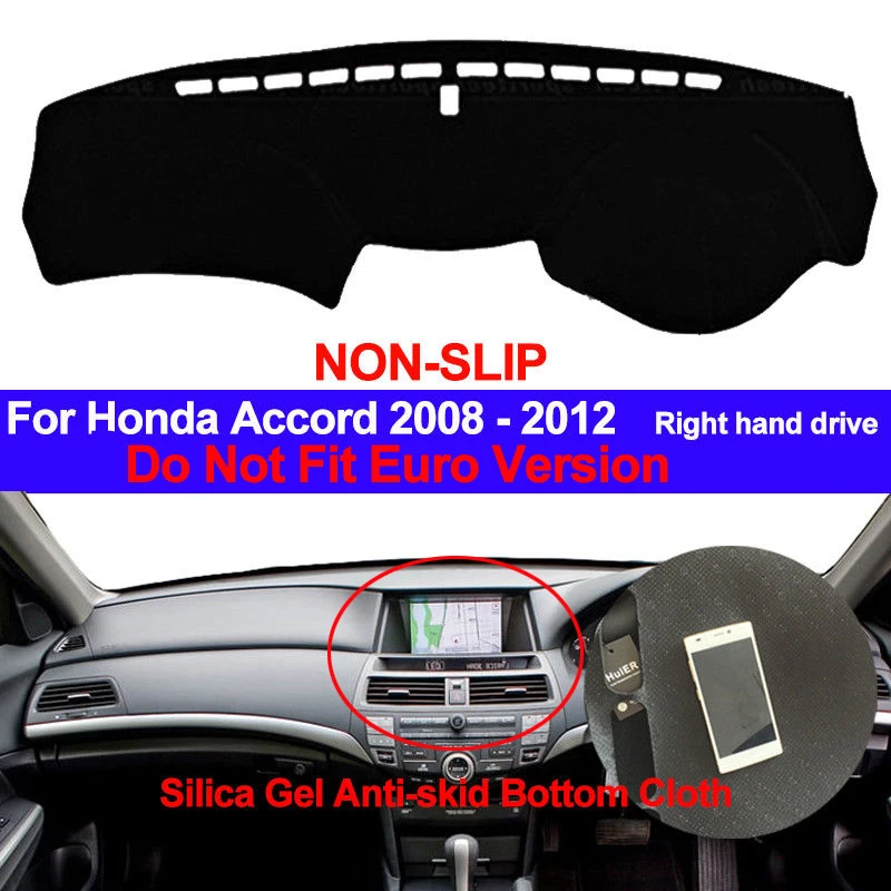 

TAIJS для Honda Accord 2008 2009 2010 2011 2012 Dash мат DashMat силиконовый нескользящий солнцезащитный чехол для приборной панели с защитой от УФ-излучения для ст...