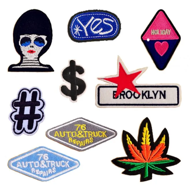 Новинка 2017 панк крутая леди листья символ текст да заплатки железо на или