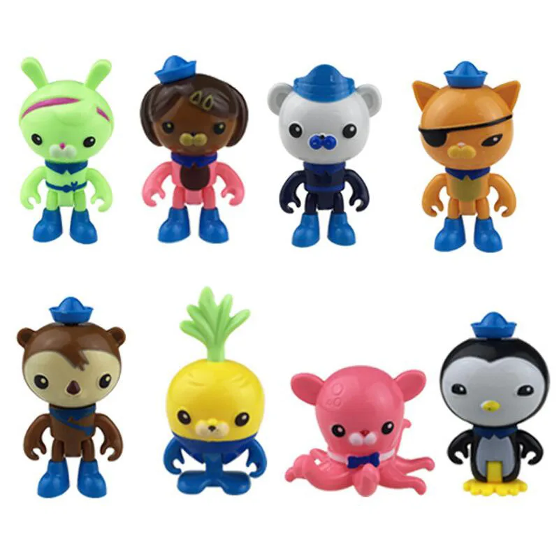 8 шт./лот фигурки octonauts игрушки песо капитан Barnacles kwazi shellington Dashi Tweak Inkling