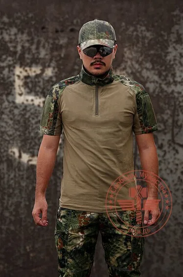 Тактическая Военная футболка Мужская с коротким рукавом впитывающая влагу