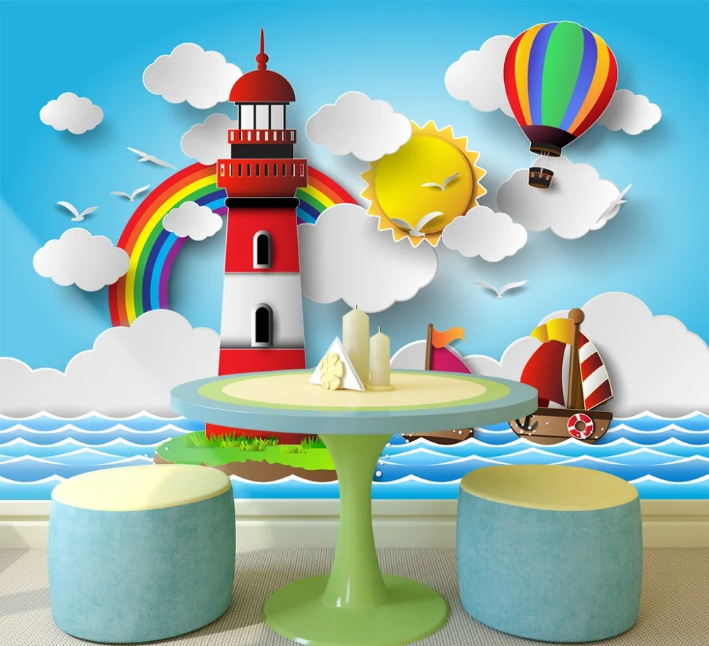 

[Самоклеющиеся] 3D Морской стиль мультфильм детская комната 43 настенная бумага настенная печать наклейка настенные фрески