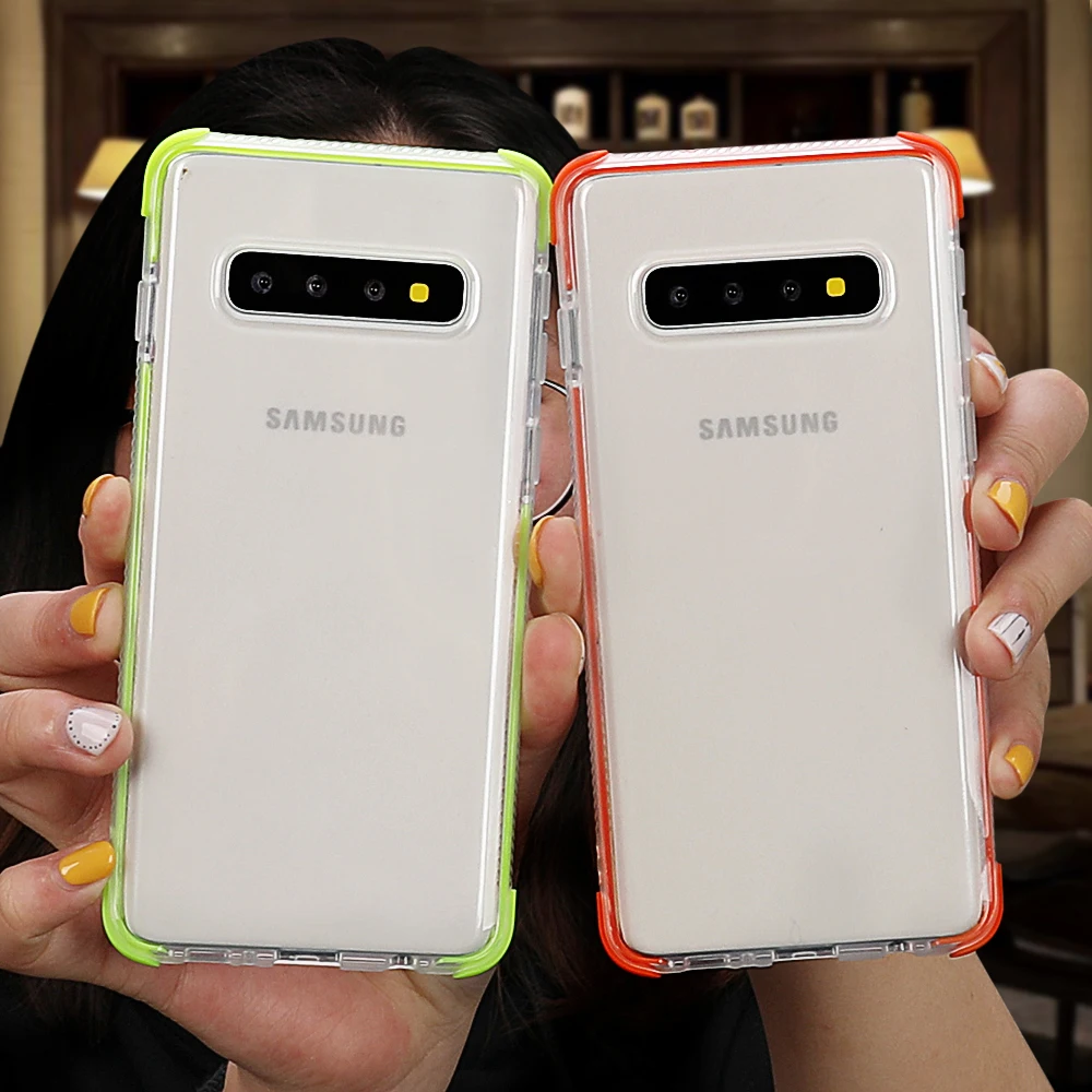 SUYACS противоударный Прозрачный чехол для телефона для samsung Galaxy S10Plus S10e S10 для iPhone XR XS Max XS Мягкий ТПУ чехол для задней панели телефона