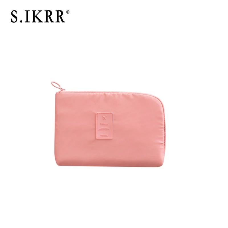 Style1-Pink S. IKRR Женская портативная дорожная сумка, упаковка кубиков, многофункциональные аксессуары, Цифровое зарядное устройство, органайзер, маленькая сумка, многоцветная - Цвет: Style1-Pink