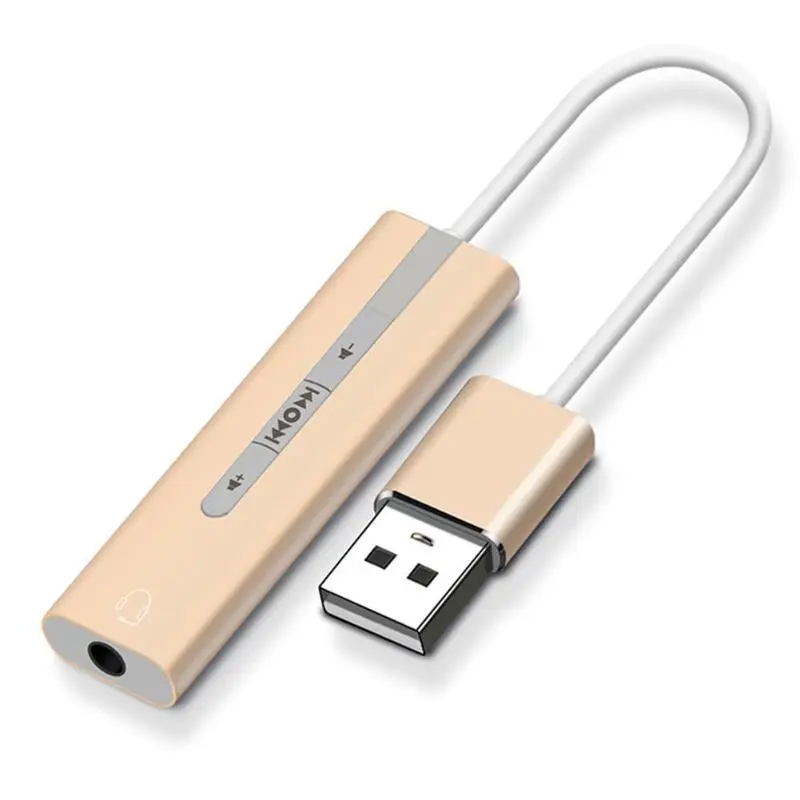 2 в 1 внешняя звуковая карта USB до 3,5 мм разъем 7,1 канал 3D Аудио гарнитура наушники микрофон адаптер для PUBG для KnivesOut - Цвет: Gold
