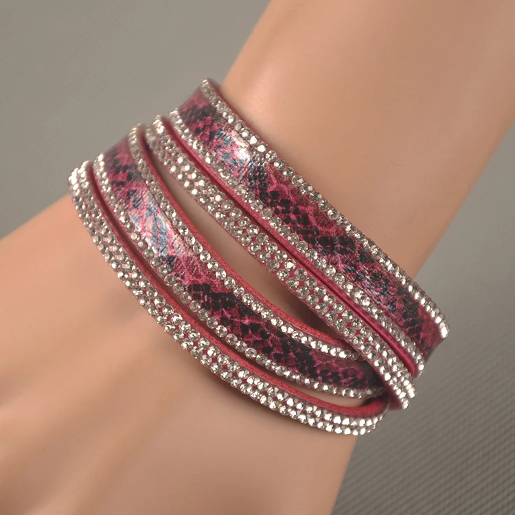 Женский многослойный браслет Lokaer со змеиным узором 9 цветов на выбор|bracelet with