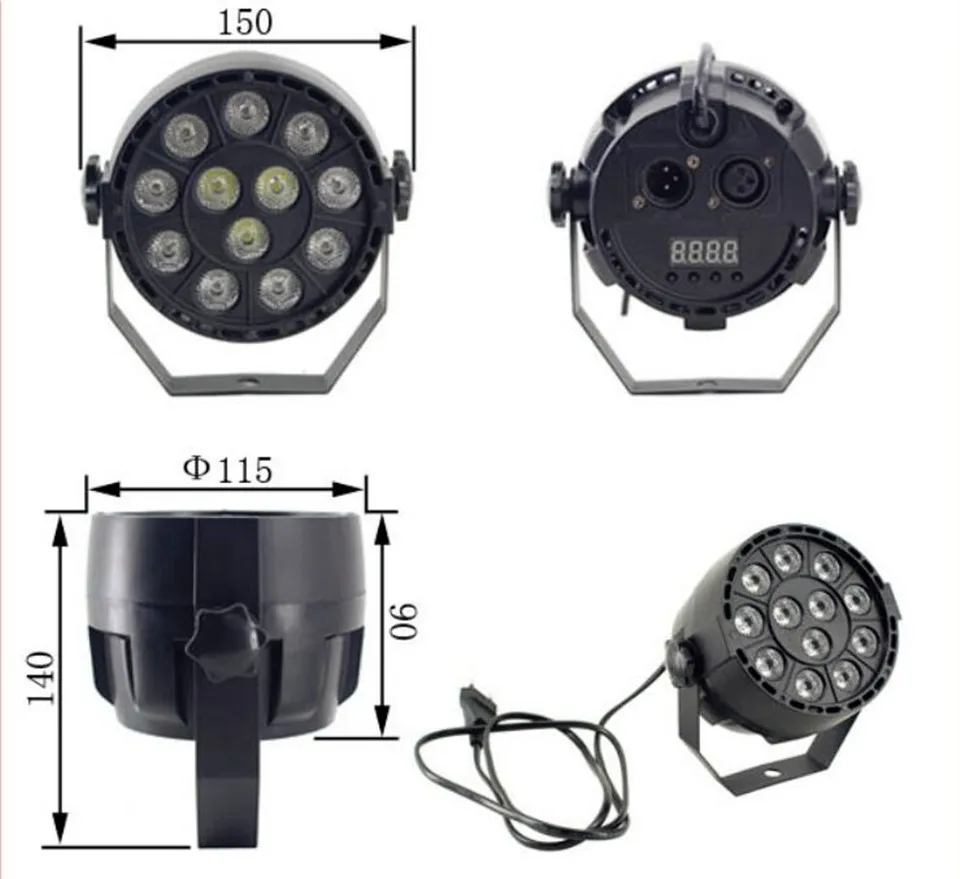Par Светильник 12LED RGB 3в1 12x4 Вт УФ сценический светильник ing effect DMX 512 клубный диско вечерние бальный зал КТВ бар Свадебный DJ проектор точечный светильник
