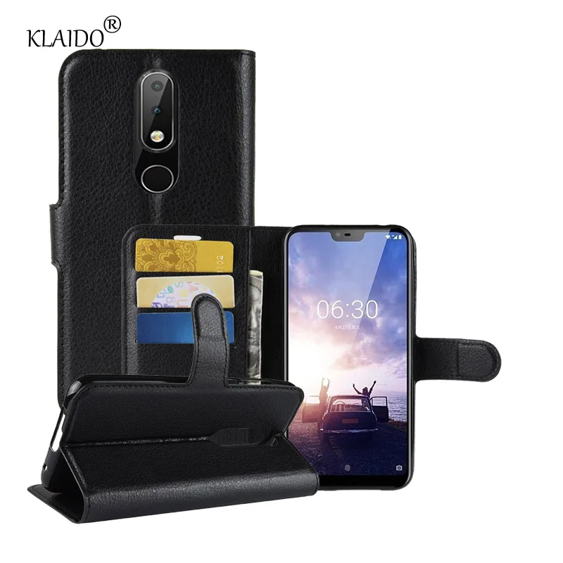 Кошелек кожаный чехол для телефона Nokia X6 слот карты PU случае KLAIDO Высокое качество