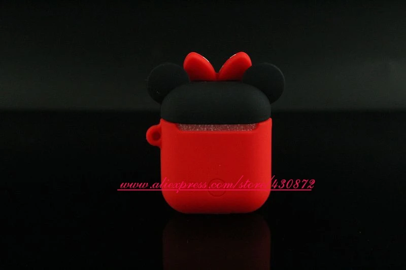 Для Airpods сумки 3D силиконовые наушники Минни Микки мультфильм беспроводной Bluetooth наушники чехол Защитный чехол для Airpods