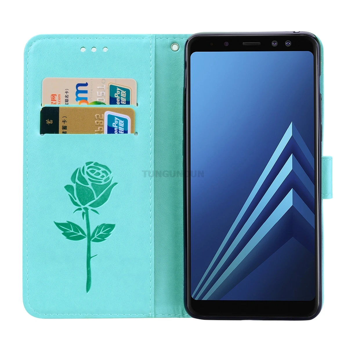 For Samsung Galaxy A8 Plus 2018 6 inch Case Luxury Leather Flip Wallet Back Standart Stand Cover | Мобильные телефоны и