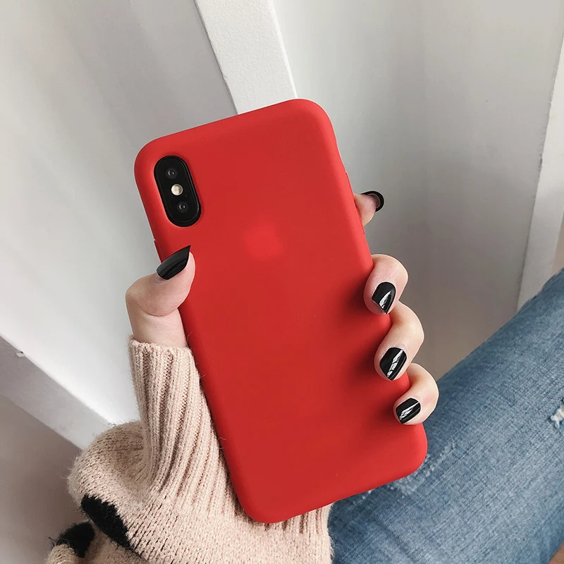 Роскошные мягкие матовые цветные Чехлы для iPhone 7 plus 8 6 6s X XS max XR противоударный