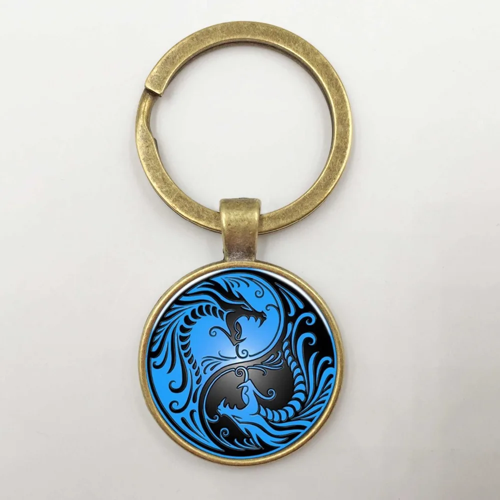 Модная новинка винтажный европейский стиль синий дракон феникс Инь Ян тайчи