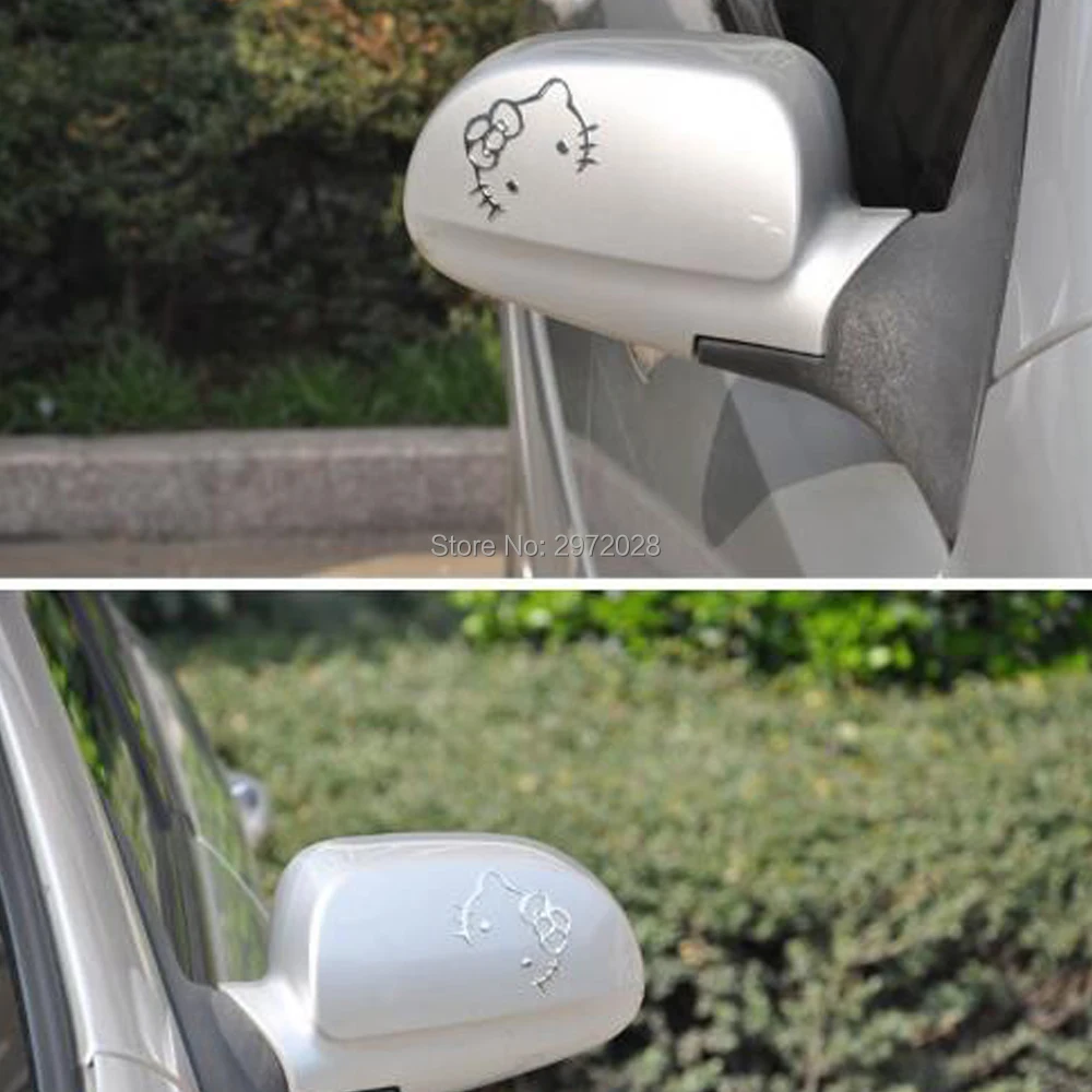 2 x прекрасный автомобиль укладка рисунок Hello Kitty ПВХ гибкая Пластик 3D забавные