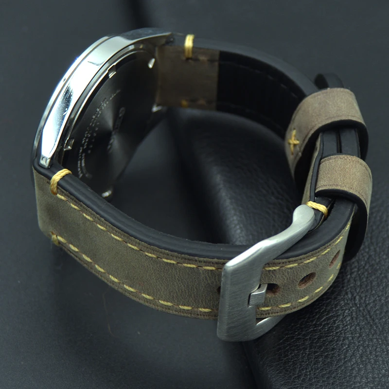 

20 22 24 26mm thick man Genuine leather bracelet watch strap fashion high quality watchband wrist watches band gray watchstraps