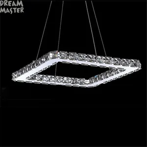 Square Crystal LED Chandelier Light Fixture Crystal Lighting led lamp for Living Dinning Room, Lustres De Cristal Sala Teto