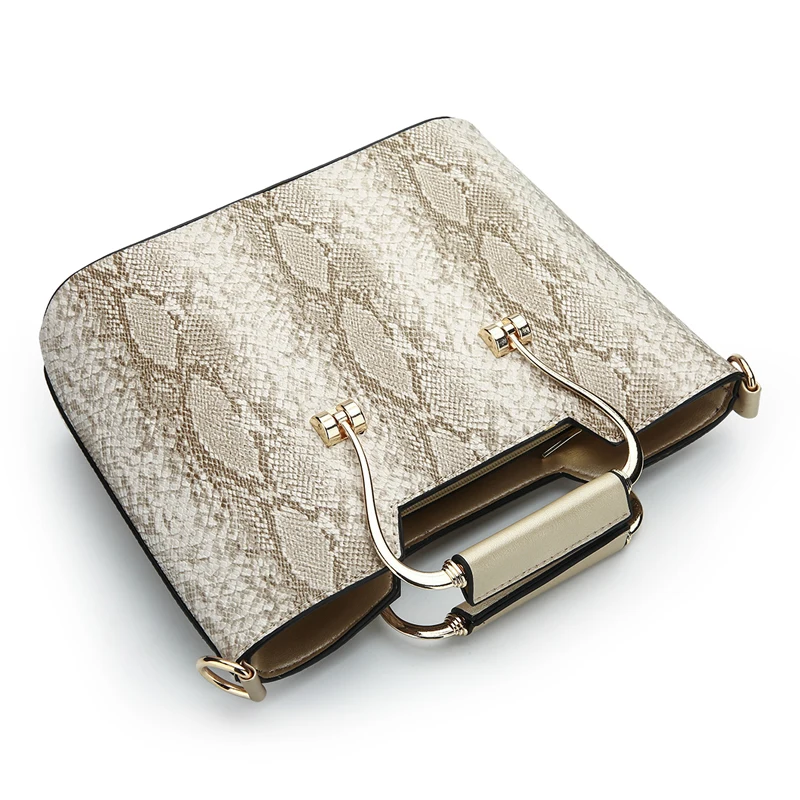 Сумки для Для женщин 2018 кожа Змеиный узор дамы верхнюю ручку сумки новый большой