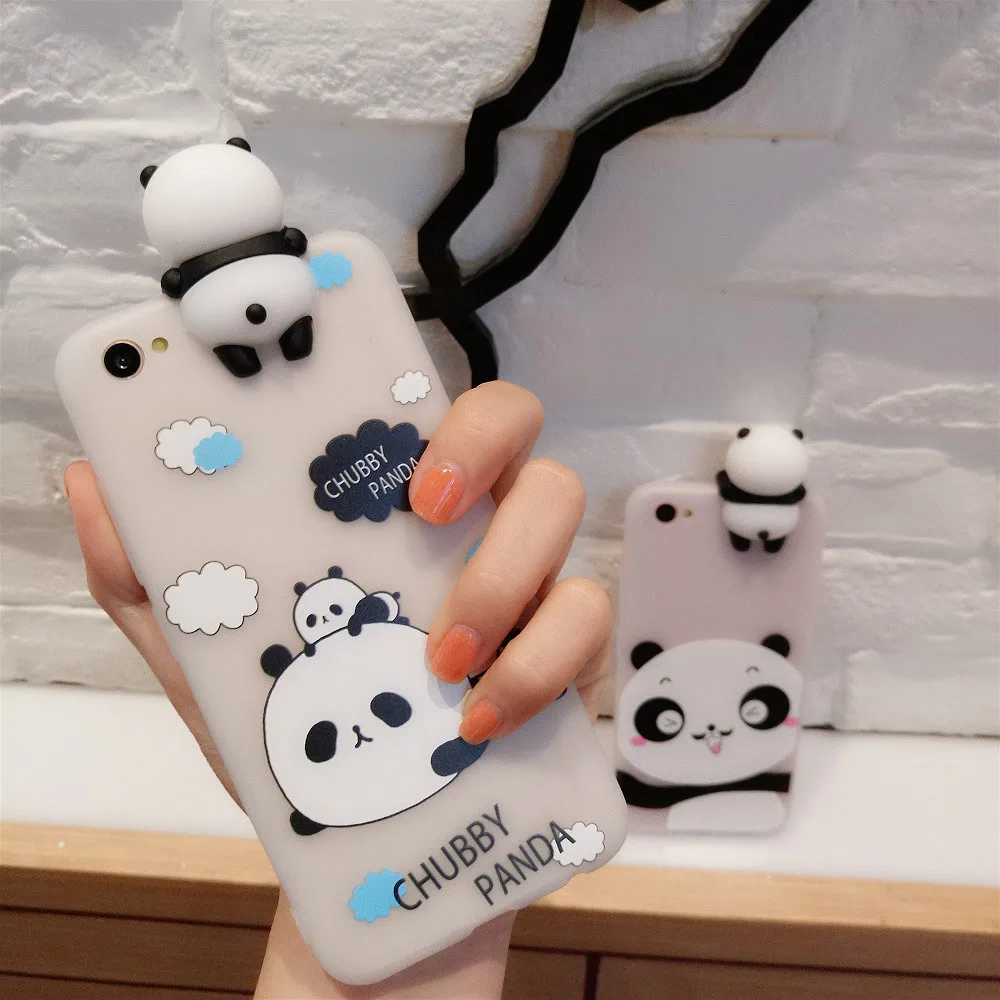 KISSCASE 3D Cartoon Cases For iPhone 7 8 6 6s Case Panda Cute Korean Silicone Plus X Covers Capinhas Coques |