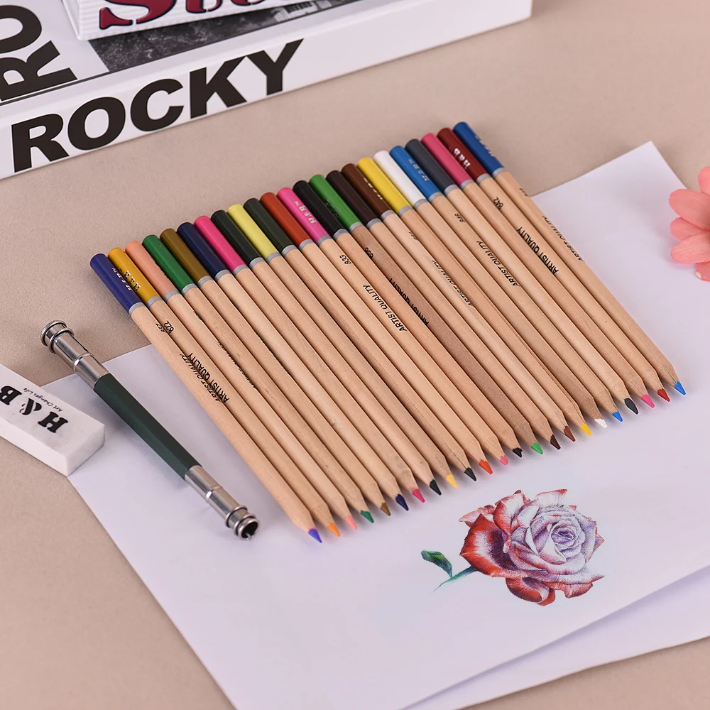 

24 Color Art Pencils Set Painting SuppliesSketching Drawing Painting Supplies with Portable Roll-Up Canv Premium Pre-Sharpened