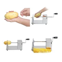 hand cranked twisted potato slicer spiral french fry vegetable cutter
