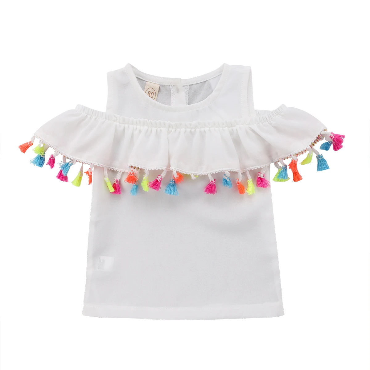 Emmababy футболка для девочек детская одежда женская белая синяя/белая хлопковая