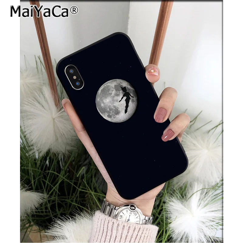 Мягкий силиконовый чехол для телефона MaiYaCa Peter Pan Wendy Tinkerbell из ТПУ черного цвета
