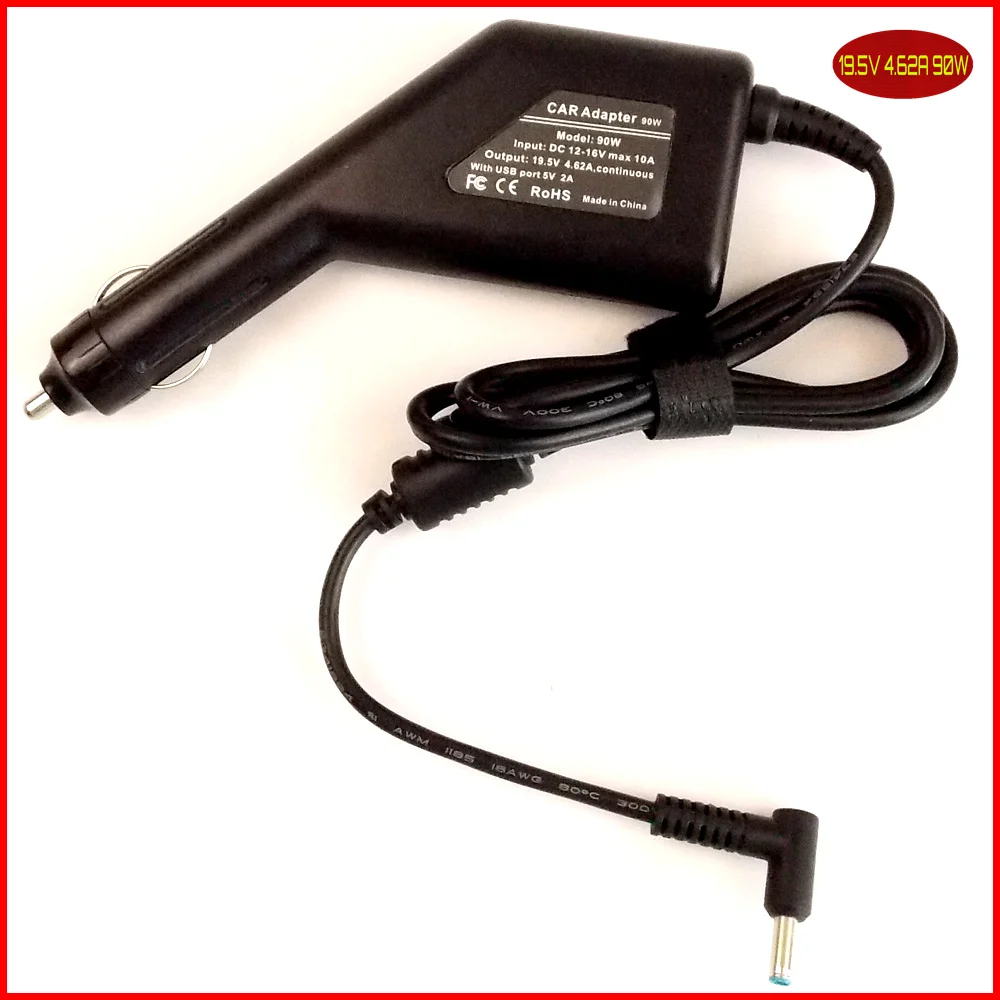 Автомобильное зарядное устройство 19 5 V 4.62A 90W + USB порт для HP Pavilion 14 e024tx e023tx Q117 Q118 15