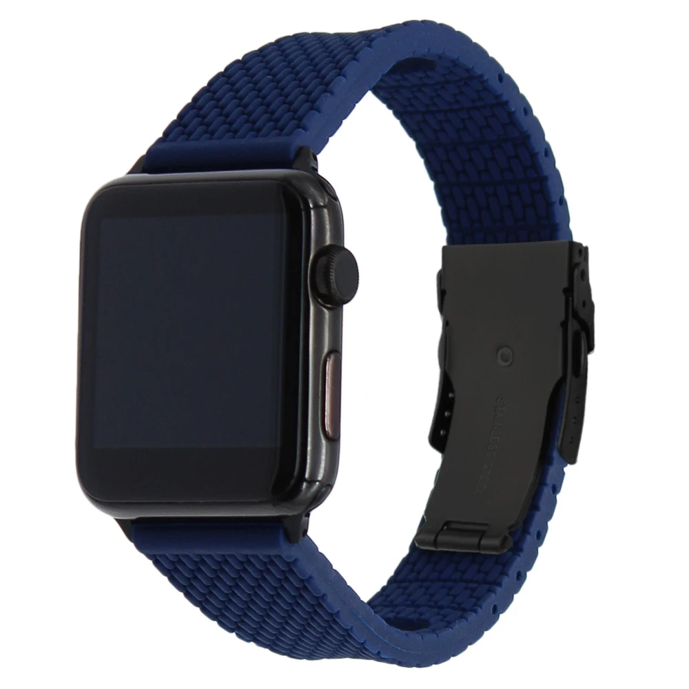 Ремешок силиконовый для iWatch Apple Watch SE Series 6 5 4 3 2 1 44 мм 40 42 38 мм|silicone rubber watchband|rubber