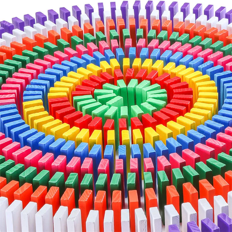 240pcsset rainbow wooden domino toy set kids children baby dominoes game building blocks educational natural wood toys gifts free global shipping