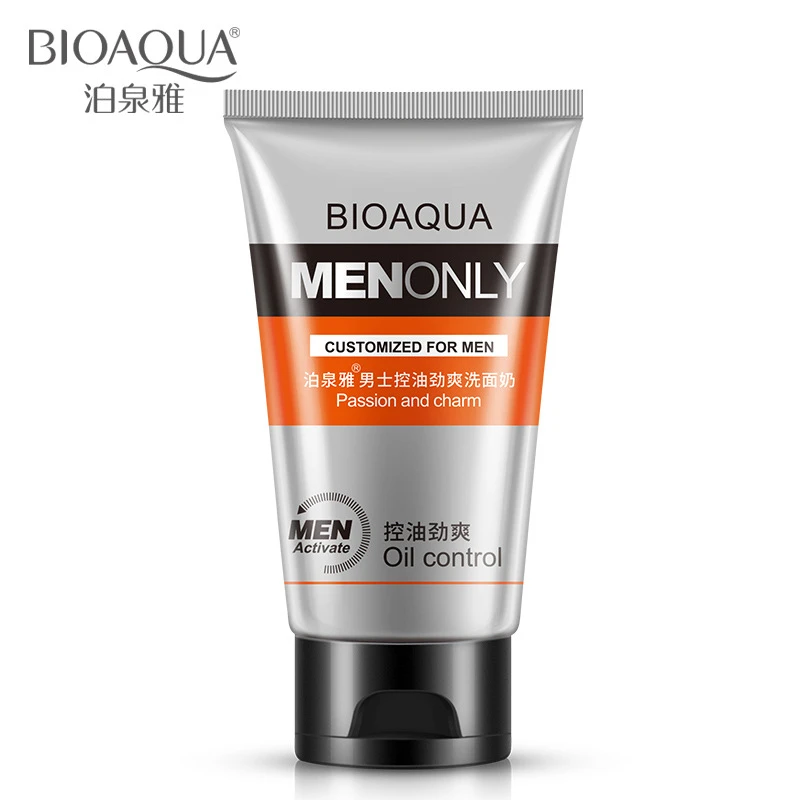 BIOAQUA Man очищающее средство для лица с контролем жирности, очиститель пор, очищающее средство для лица, мужское очищающее средство для лица от акне, черных точек, Отбеливающее увлажняющее средство для ухода за лицом