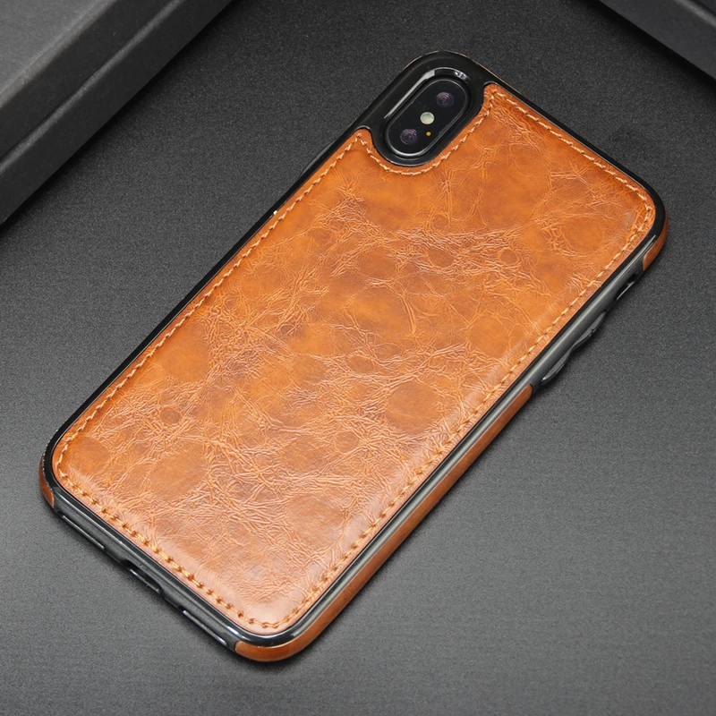 Поглощающий кожаный чехол для iphone XS Max XR XS X магнитный автомобильный держатель Чехол-подставка для iphone 5s 6 6s Plus 7 7Plus 8 8Plus
