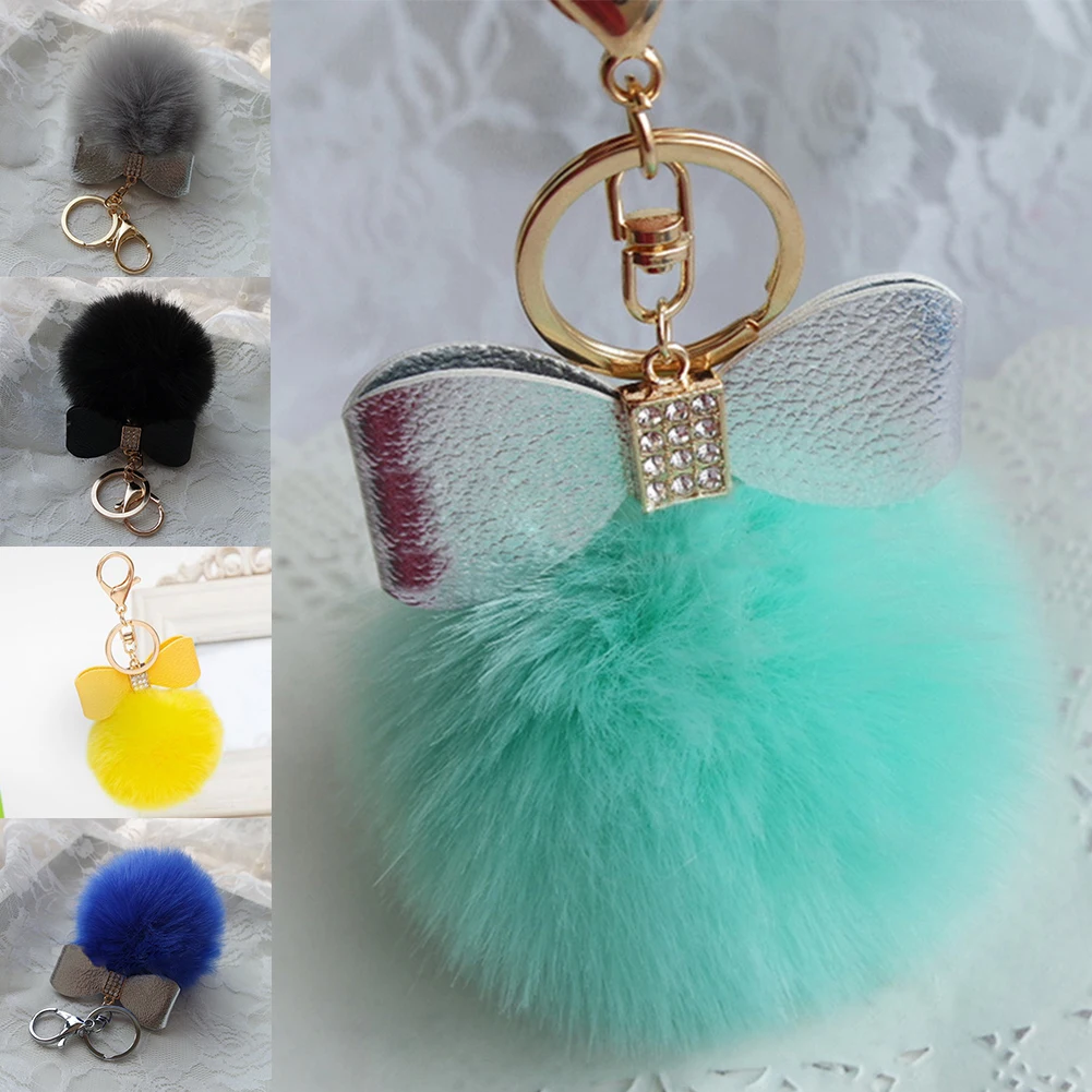 Новая оптовая цена за дизайн Новый Pom ключ &quotпомпон&quot цепь сумка Шарм пушистый