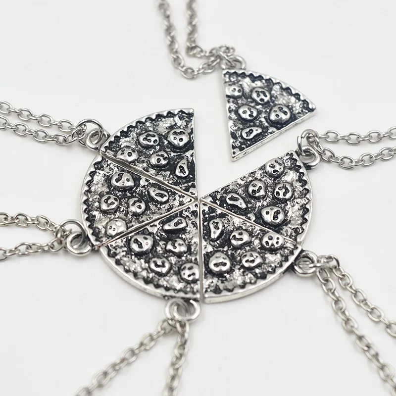 6 шт./компл. ожерелья с подвесками в виде пиццы BFF ожерелье дружбы лучшими друзьями