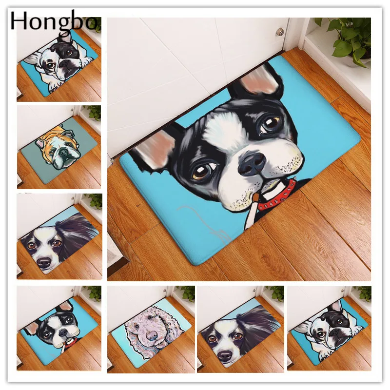 

Hongbo Flannel Welcome Floor Mats Animal Cute Oil Pet Cool Dog Printed Bathroom Kitchen Carpet House Doormats For Living Room