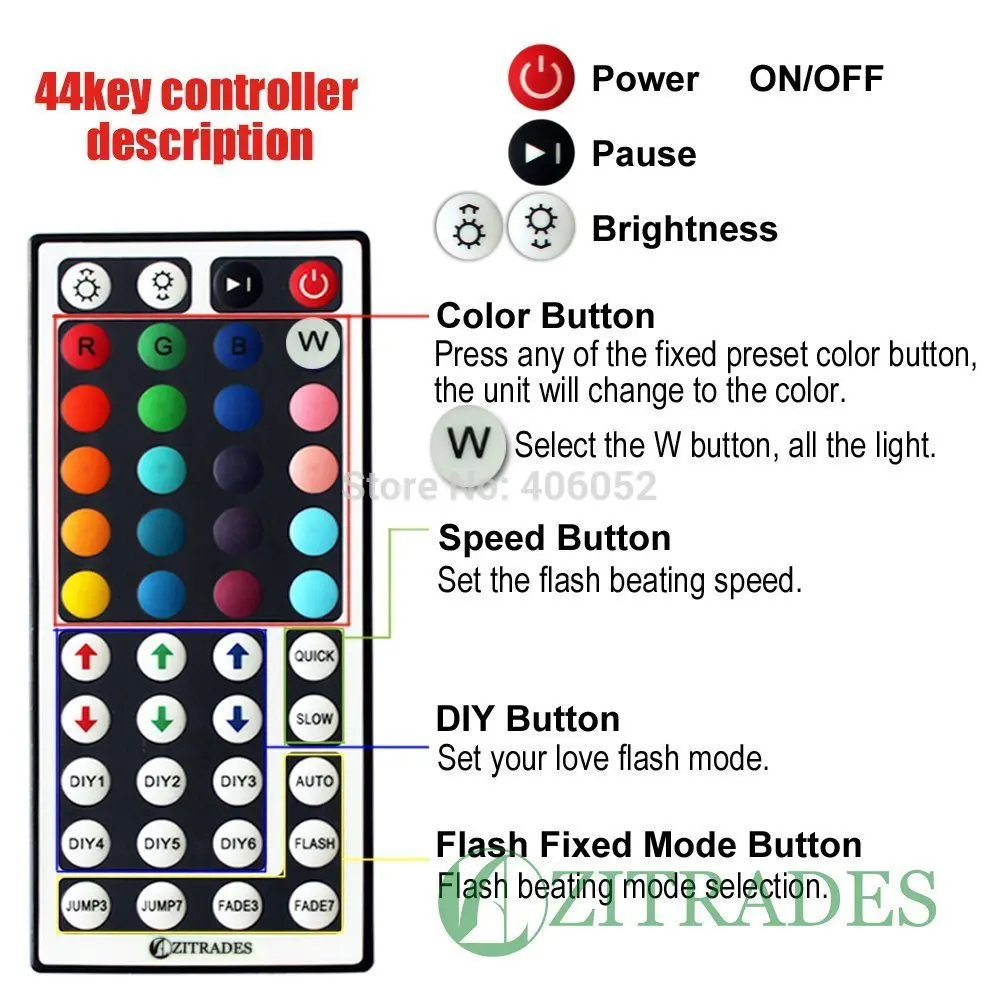 1 шт./компл. DC12V 44 клавиши ИК RGB контроллер для поддержки SMD 5050 3528 ленты|rgb controller|ir rgb