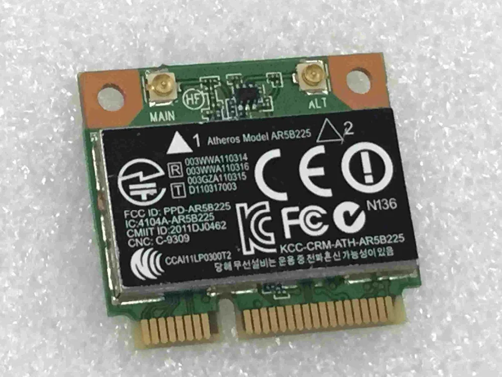 WiFi + 4, 0  Bluetooth  Atheros AR5B225 300 / 802.11b/G/N   PCI-E   HP SPS 655795-001