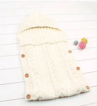 82W261 White Детские спальные мешки, зимние теплые флисовые пеленальные одеяла для младенцев 0-6 м, белье для коляски, детский спальный мешок - Цвет: 82W261 White