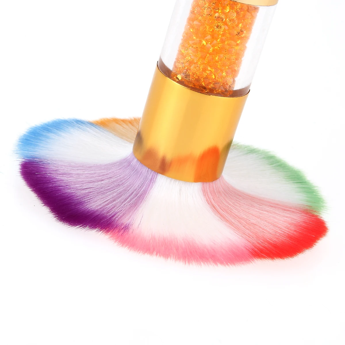 Monja Rhinestone Ручка радужные волосы для дизайна ногтей щетка удаления пыли блестящая