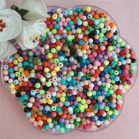 meideheng wholesale 3mm 4mm high quality acrylic solid color mini beads cheap multicolored beads for needlework jewelry making
