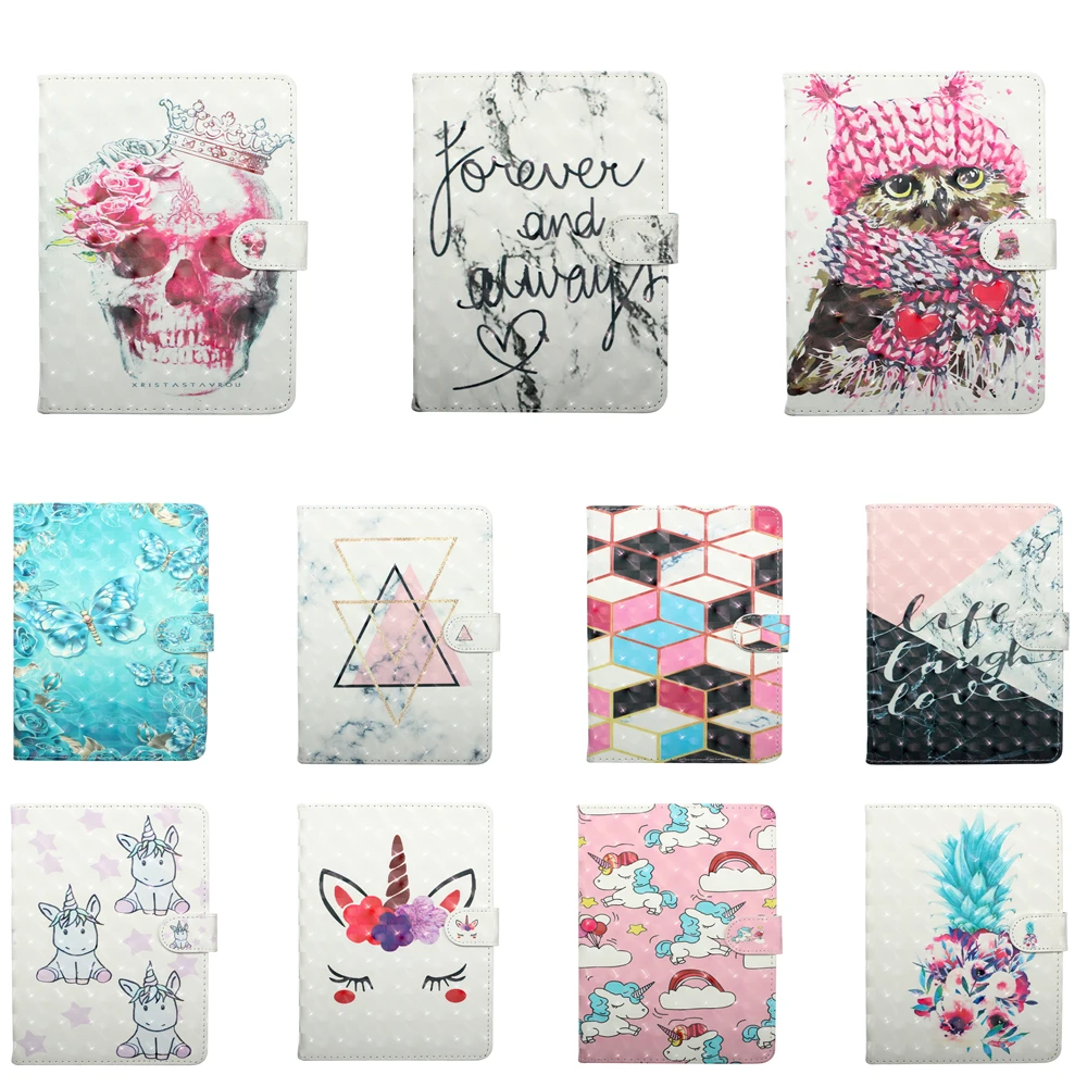 

HD 10 2017 чехол Капа Fundas Единорог череп Флип кожаный чехол подставка для Amazon Kindle Fire HD 10 2015 чехол для планшета s # C