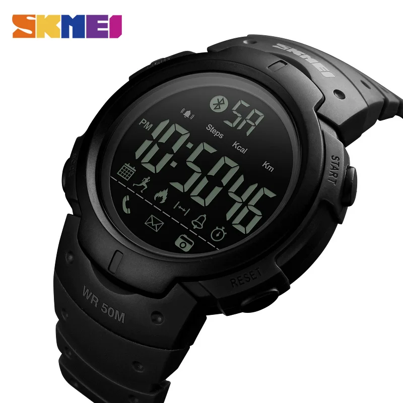 SKMEI модные часы Smart Watch Для мужчин калорий Шаг с Bluetooth Водонепроницаемый Смарт Relogio