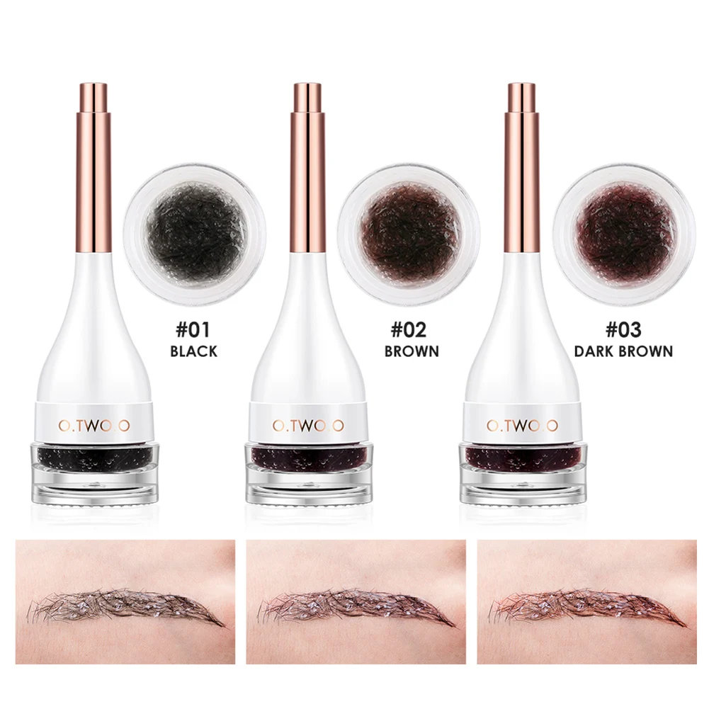 3D гель для накладных бровей имитационный из волокна с кистью усилитель крем