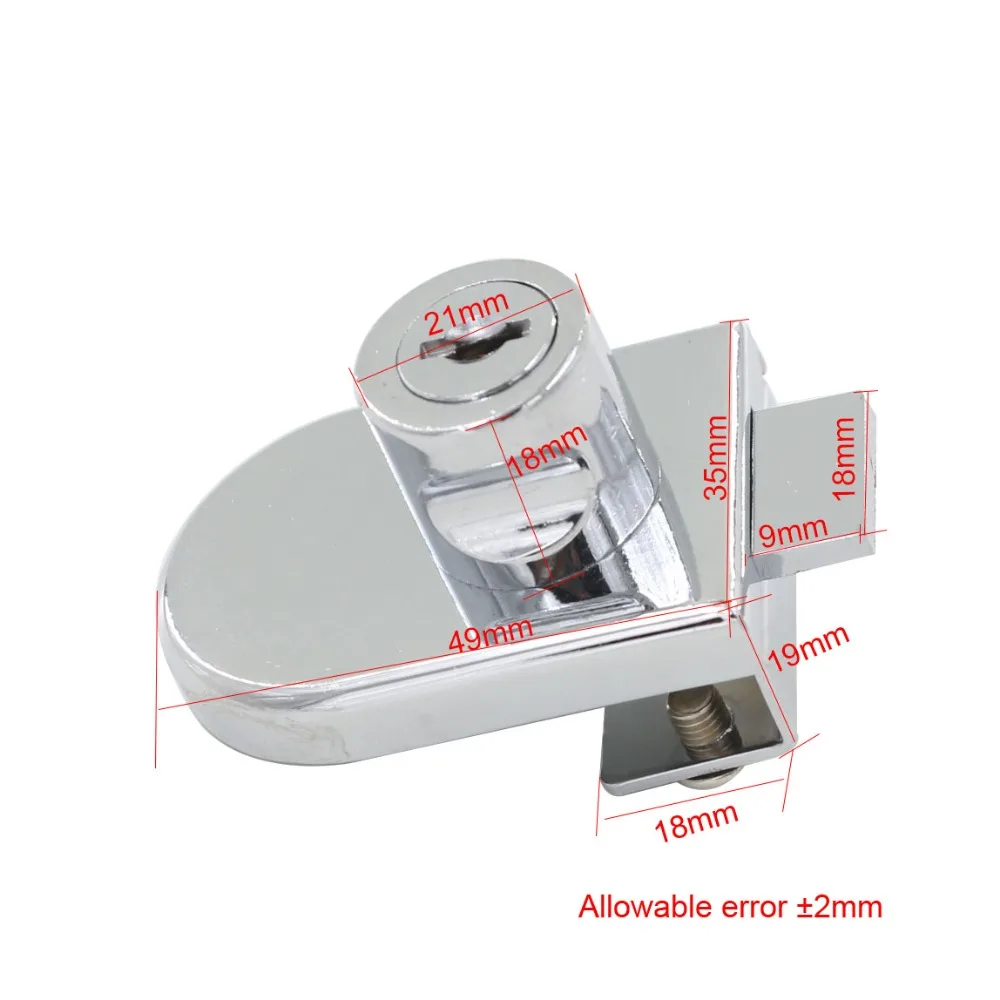 Одиночный стеклянный дверной замок подходит для стекла толщиной 5-8 мм с